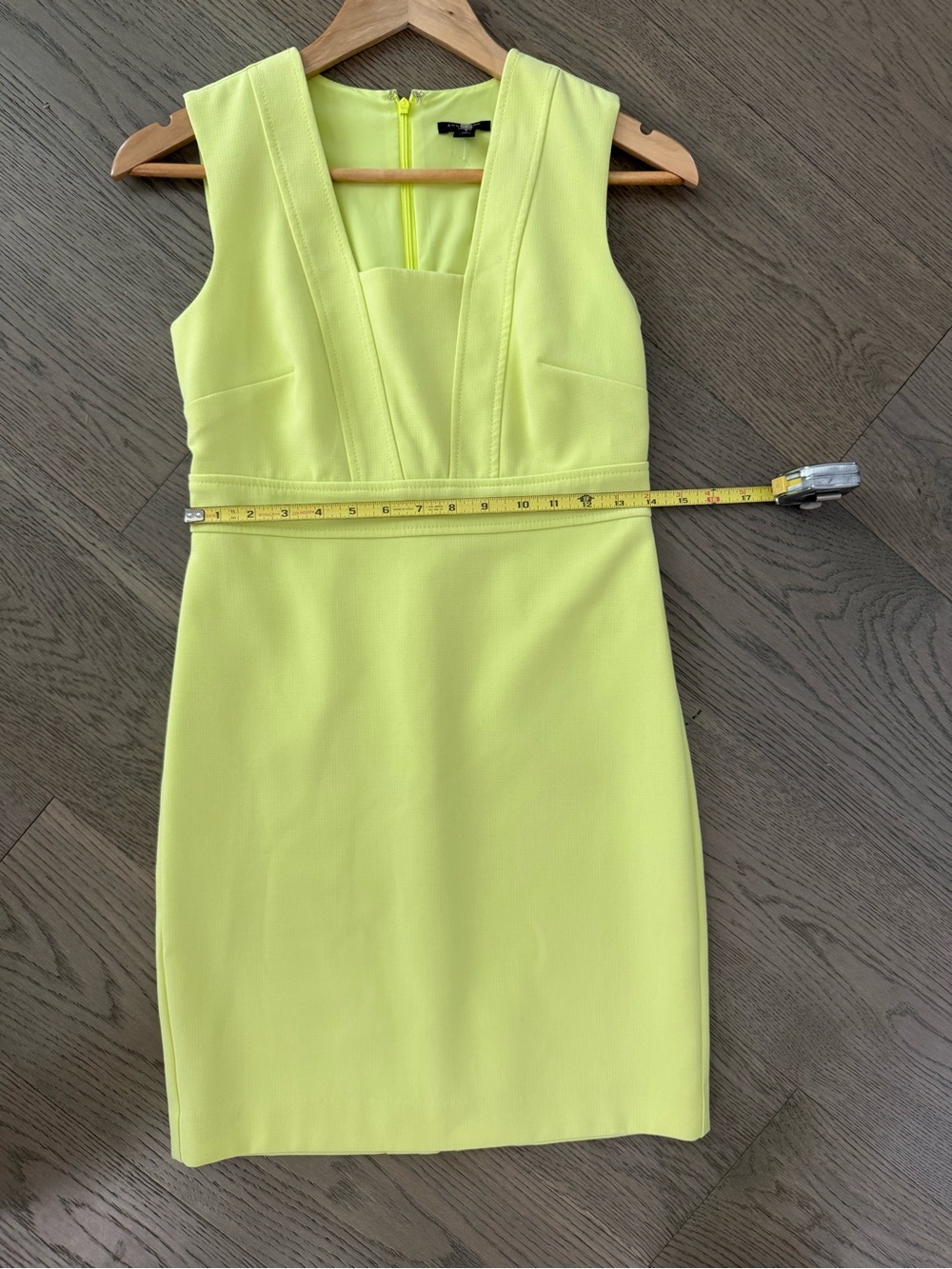 Ann Taylor petite Sleeveless Neon Yellow Sheath Dress - Picture 2 of 6